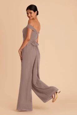 Gigi Convertible Jumpsuit - Toffee -Elegance Bridal Store toffee gigi convertible slit bridesmaid jumpsuit 04