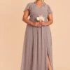 Hannah Empire Dress - Toffee 1 Hannah Empire Dress - Toffee -Elegance Bridal Store toffee hannah plus size bridesmaid dress 01