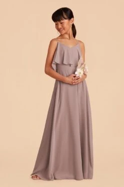 Janie Convertible Junior Dress - Toffee -Elegance Bridal Store toffee janie convertible slit junior bridesmaid dress 02