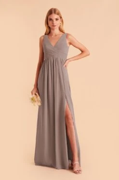 Laurie Empire Dress - Toffee -Elegance Bridal Store toffee laurie convertible slit bridesmaid dress 02