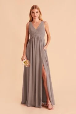 Laurie Empire Dress - Toffee -Elegance Bridal Store toffee laurie convertible slit bridesmaid dress 05