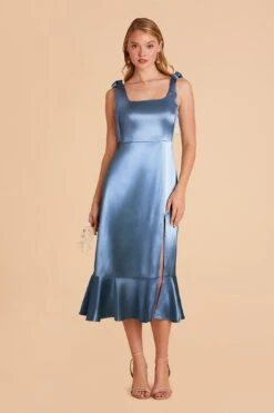 Eugenia Shiny Satin Convertible Midi Dress - Twilight -Elegance Bridal Store twilight eugenia convertible satin bridesmaid dress 02