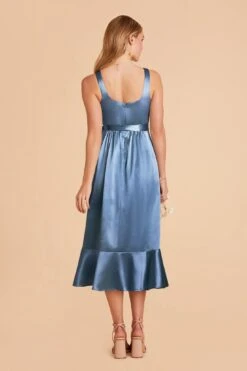 Eugenia Shiny Satin Convertible Midi Dress - Twilight -Elegance Bridal Store twilight eugenia convertible satin bridesmaid dress 05