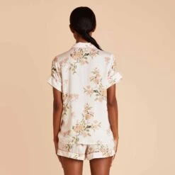 Jonny Floral Pajama Set - White Floral Meadow -Elegance Bridal Store white jonny floral pj set bridesmaid pajamas 04