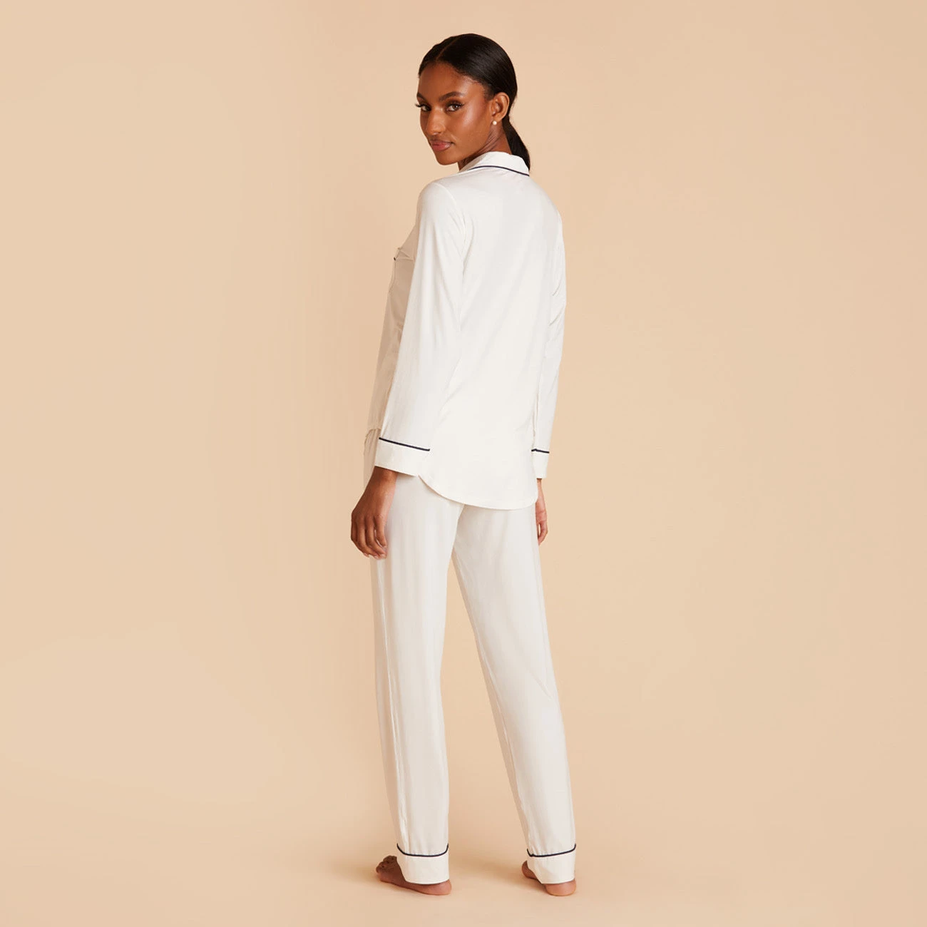 Jonny Long Sleeve Pajama And Pants Set - Ivory 4 Jonny Long Sleeve Pajama And Pants Set - Ivory - Image 2