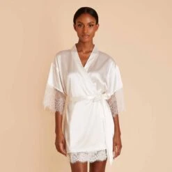 Betty Lace Robe - White