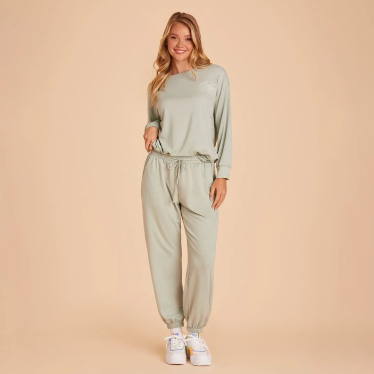 Elegance Bridal Store -Elegance Bridal Store BIRDY GREY LOUNGEWEAR CREWNECK SAGE 02 768x768 1